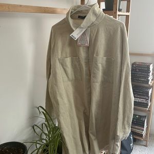 Boohoo oversized cord shirt